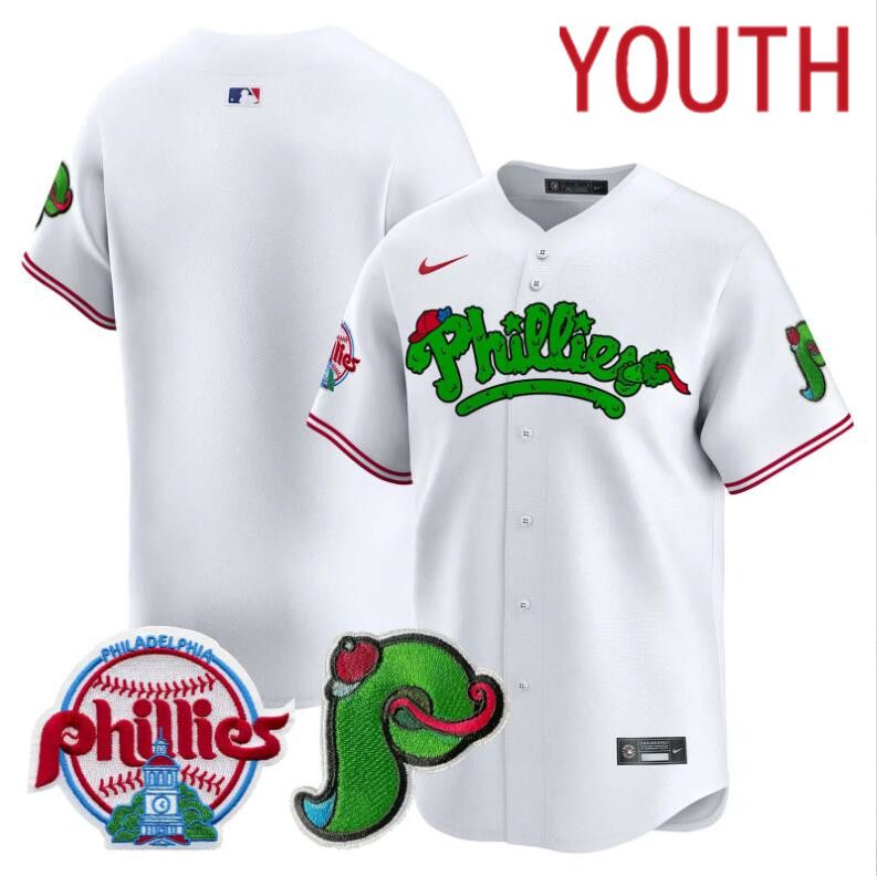 Youth  Philadelphia Phillies blank white Limited 2024 MLB Nike jersey->youth nfl jersey->Youth Jersey